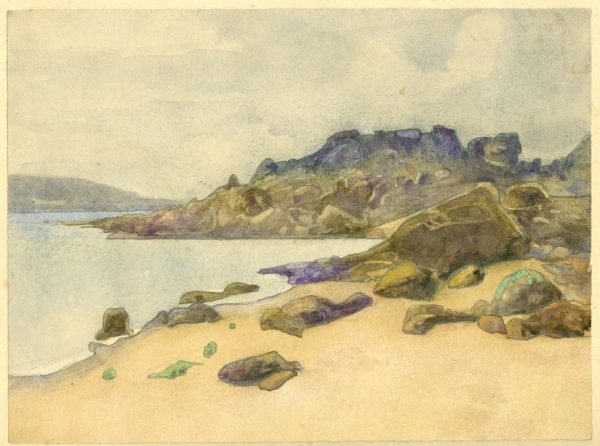 Rots landschap,  24/17,8 cm.