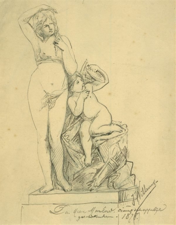 Joseph Willems,  Venus en Amor,  Den heere Marlow vriendschappelijk geschonken