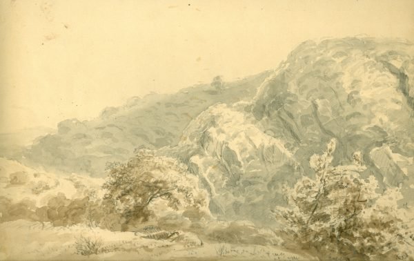 Landschap,  35/25,5 cm.