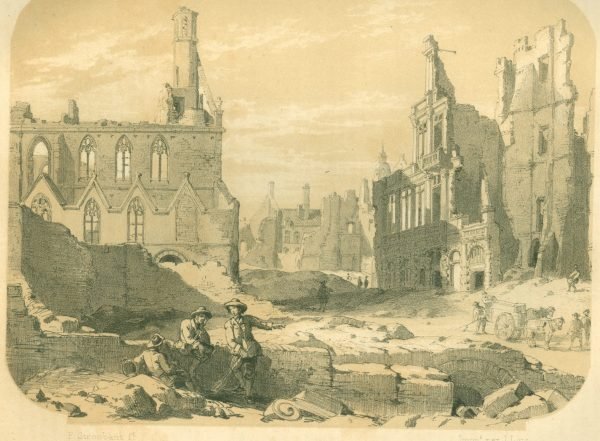 F. Stroobant,  Bruxelles après le Bombardement de 1695