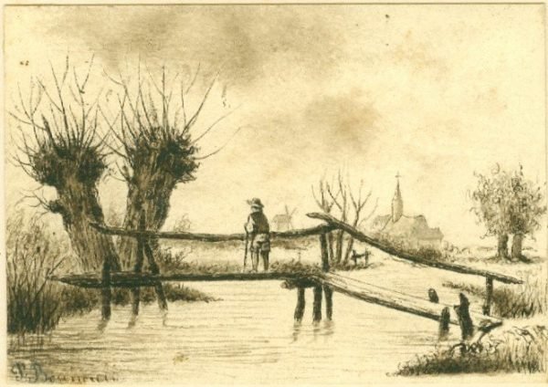 Miniatuur,   P. B....  8,2/6 cm.