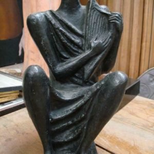 BERTEN COOLENS °1926-1996 Oudenaarde/ Gent Prix Godecharle, 1950. 'Orpheus met de harp' bronzen beeld, gesigneerd H: 33 cm