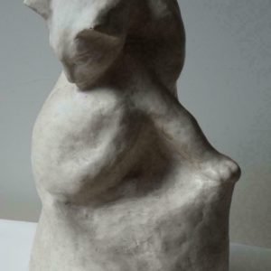 Grote atelierplaaster, origineel model in sculpturale gips. gesigneerd & 1952 gedateerd werk van Elisabeth Breydel °1907-1977, beeldhouwer/animalier In excellente staat, hoogte is 43 cm