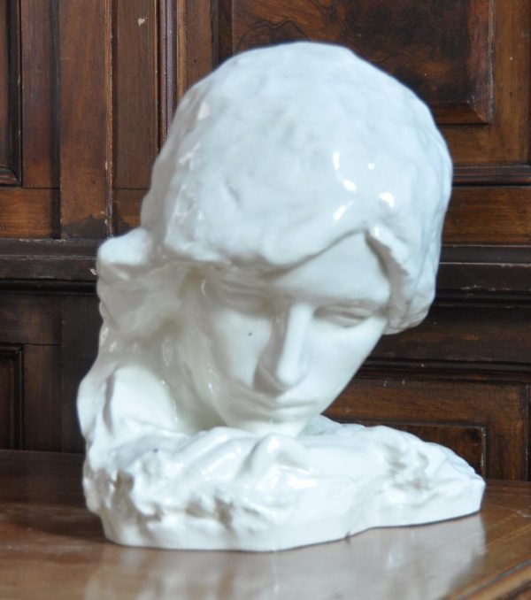 Githa THEURIET °1862-1883 Paris, ART NOUVEAU, buste faience