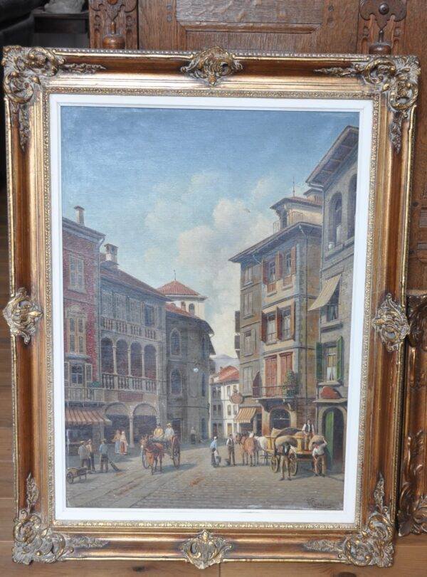 V. Carabain, Rue Briona et Place du marché á Domodossola, Italie
