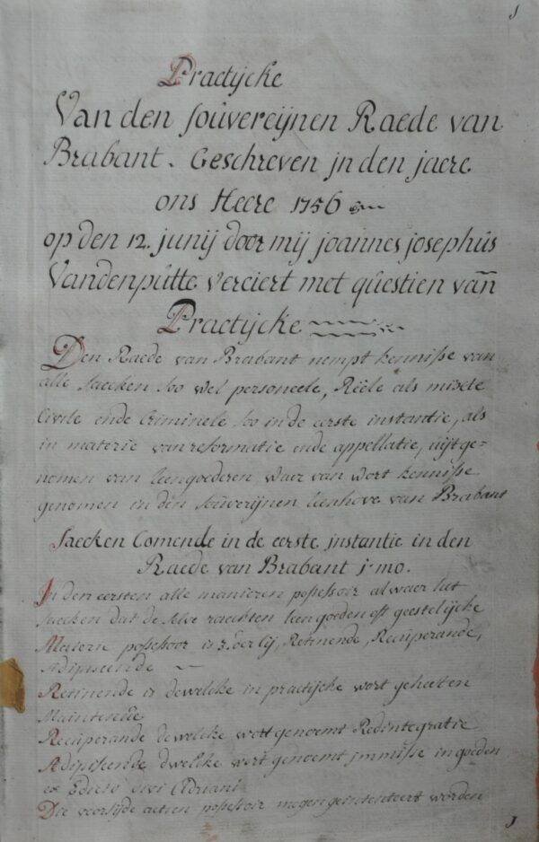 Zoutleeuw, Practijcke Van den Souvereynen Rade van Brabant, 1756 - Image 2