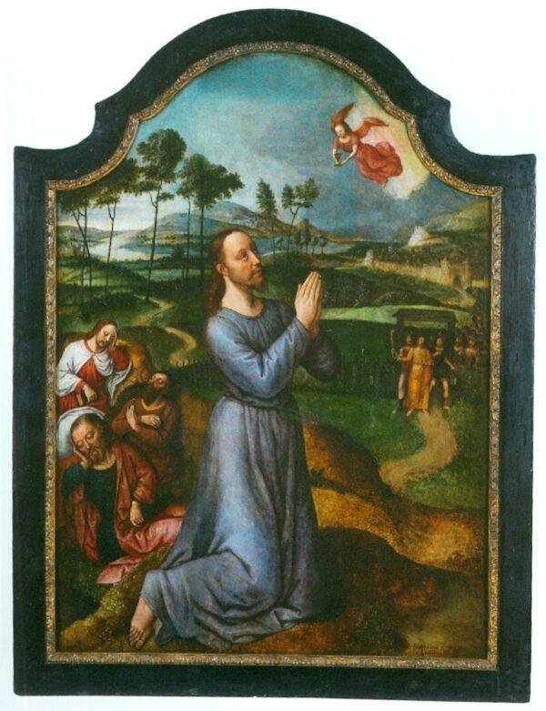 Petrus  Claeisz invenit et faciebat 1616, Christus in de hof van Olijven