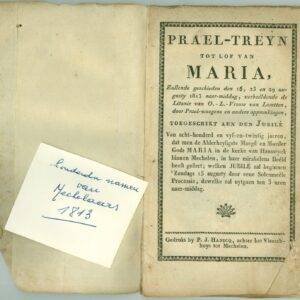 Prael-Treyn tot lof van Maria 1813