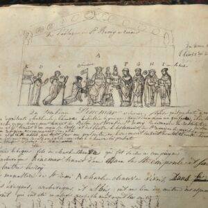Cijnsboek Luik ca. 1700, herbruikt met romaanse tekeningen